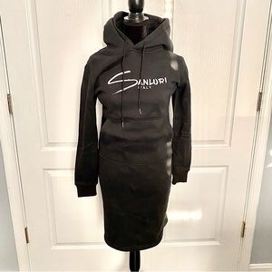 Sanluri Italy Black Hoodie Dress
